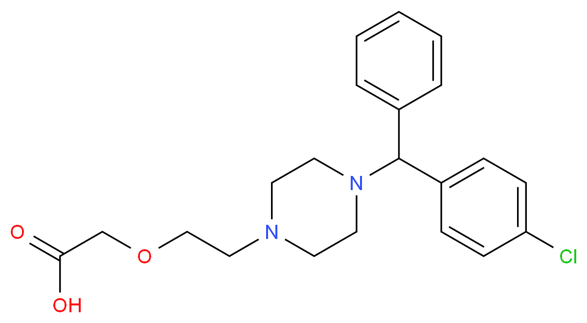 2-(2-{4-[(4-chlorophenyl)(phenyl)methyl]piperazin-1-yl}ethoxy)acetic acid_分子结构_CAS_83881-51-0