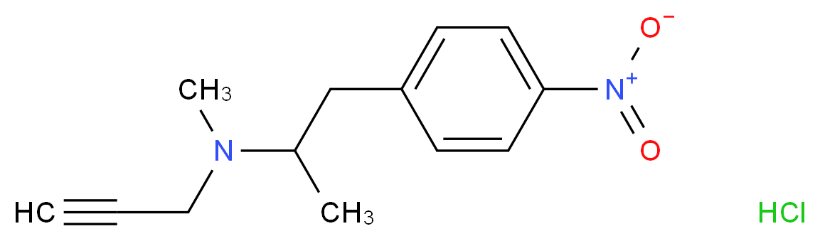 methyl[1-(4-nitrophenyl)propan-2-yl](prop-2-yn-1-yl)amine hydrochloride_分子结构_CAS_13571-00-1