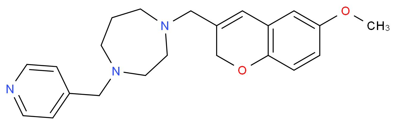 1-[(6-methoxy-2H-chromen-3-yl)methyl]-4-(4-pyridinylmethyl)-1,4-diazepane_分子结构_CAS_)