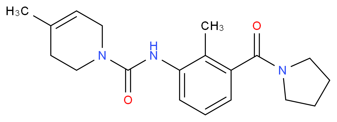 4-methyl-N-[2-methyl-3-(pyrrolidin-1-ylcarbonyl)phenyl]-3,6-dihydropyridine-1(2H)-carboxamide_分子结构_CAS_)