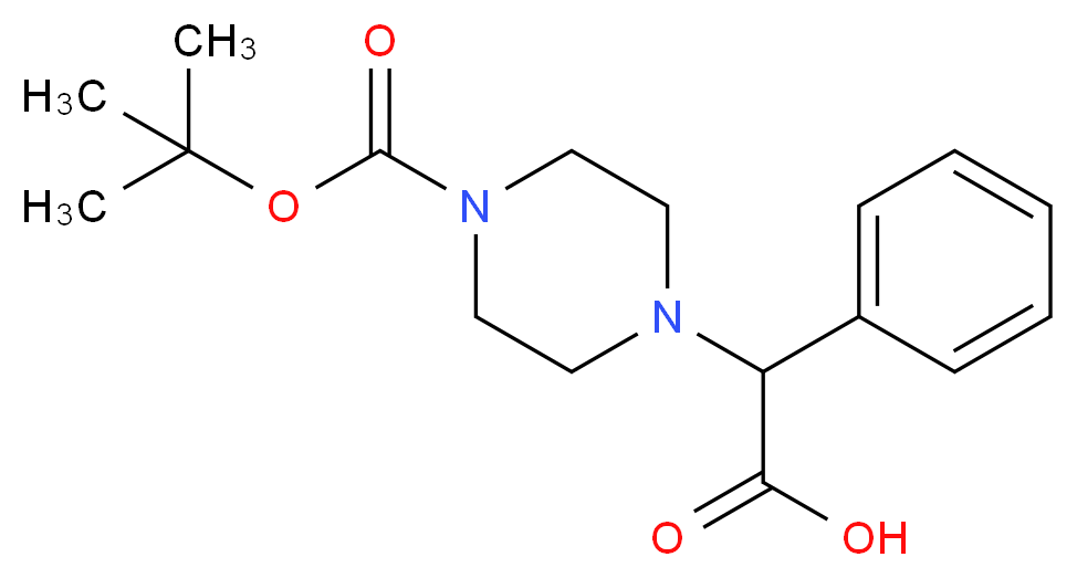 2-(4-叔丁氧基甲酰基哌嗪基)-2-苯乙酸_分子结构_CAS_)