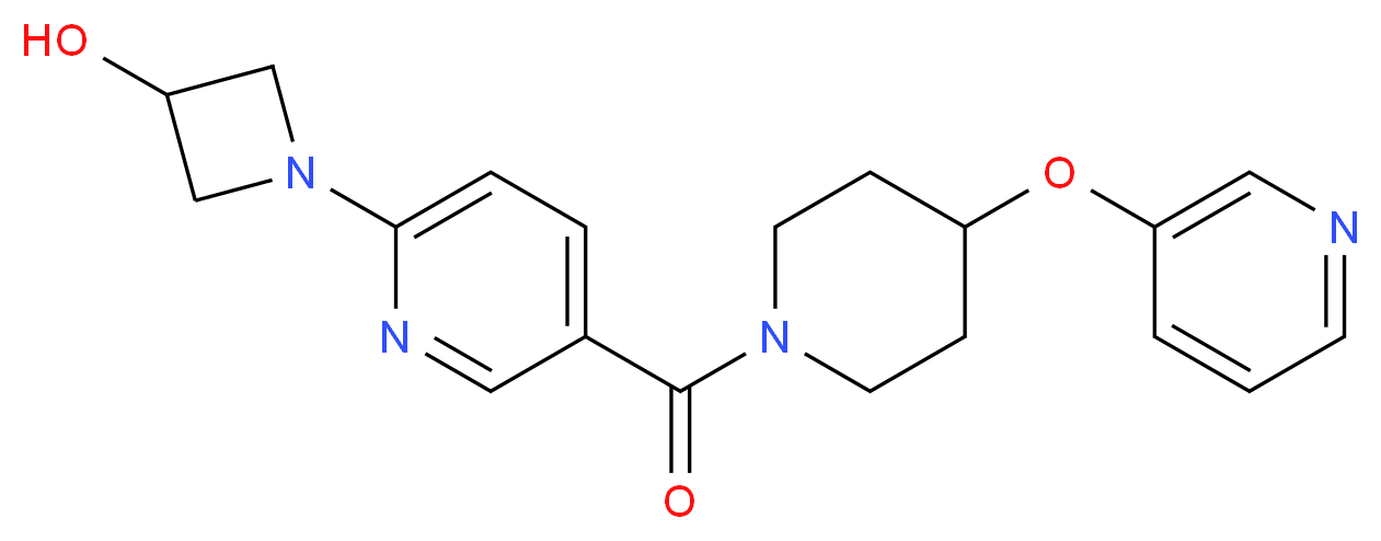 1-(5-{[4-(pyridin-3-yloxy)piperidin-1-yl]carbonyl}pyridin-2-yl)azetidin-3-ol_分子结构_CAS_)