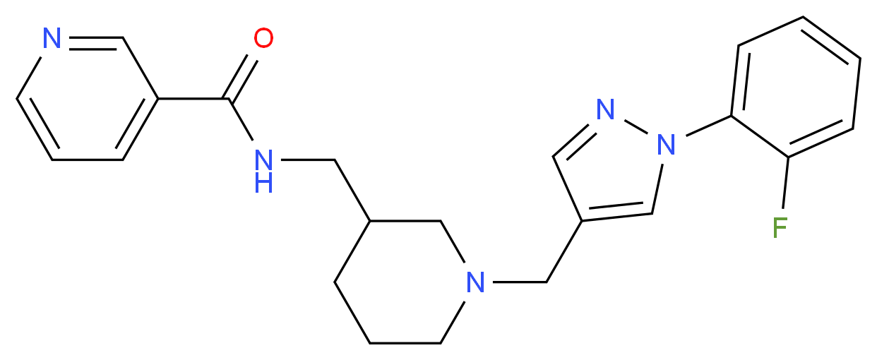 N-[(1-{[1-(2-fluorophenyl)-1H-pyrazol-4-yl]methyl}piperidin-3-yl)methyl]nicotinamide_分子结构_CAS_)