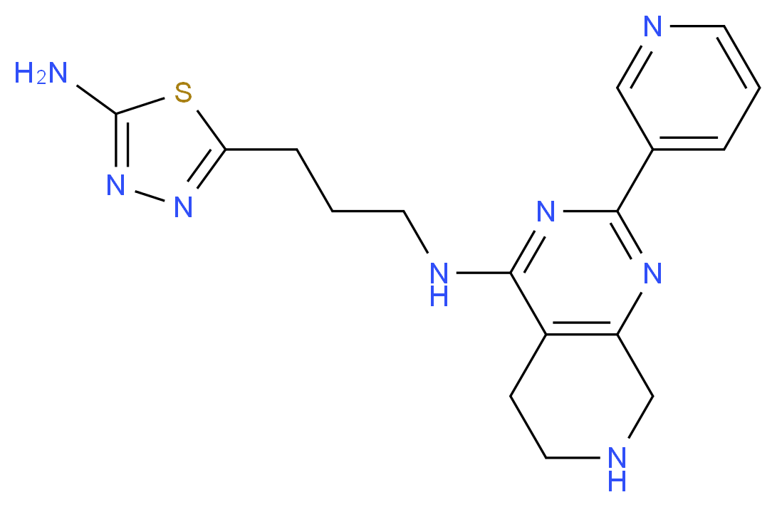 N-[3-(5-amino-1,3,4-thiadiazol-2-yl)propyl]-2-pyridin-3-yl-5,6,7,8-tetrahydropyrido[3,4-d]pyrimidin-4-amine_分子结构_CAS_)