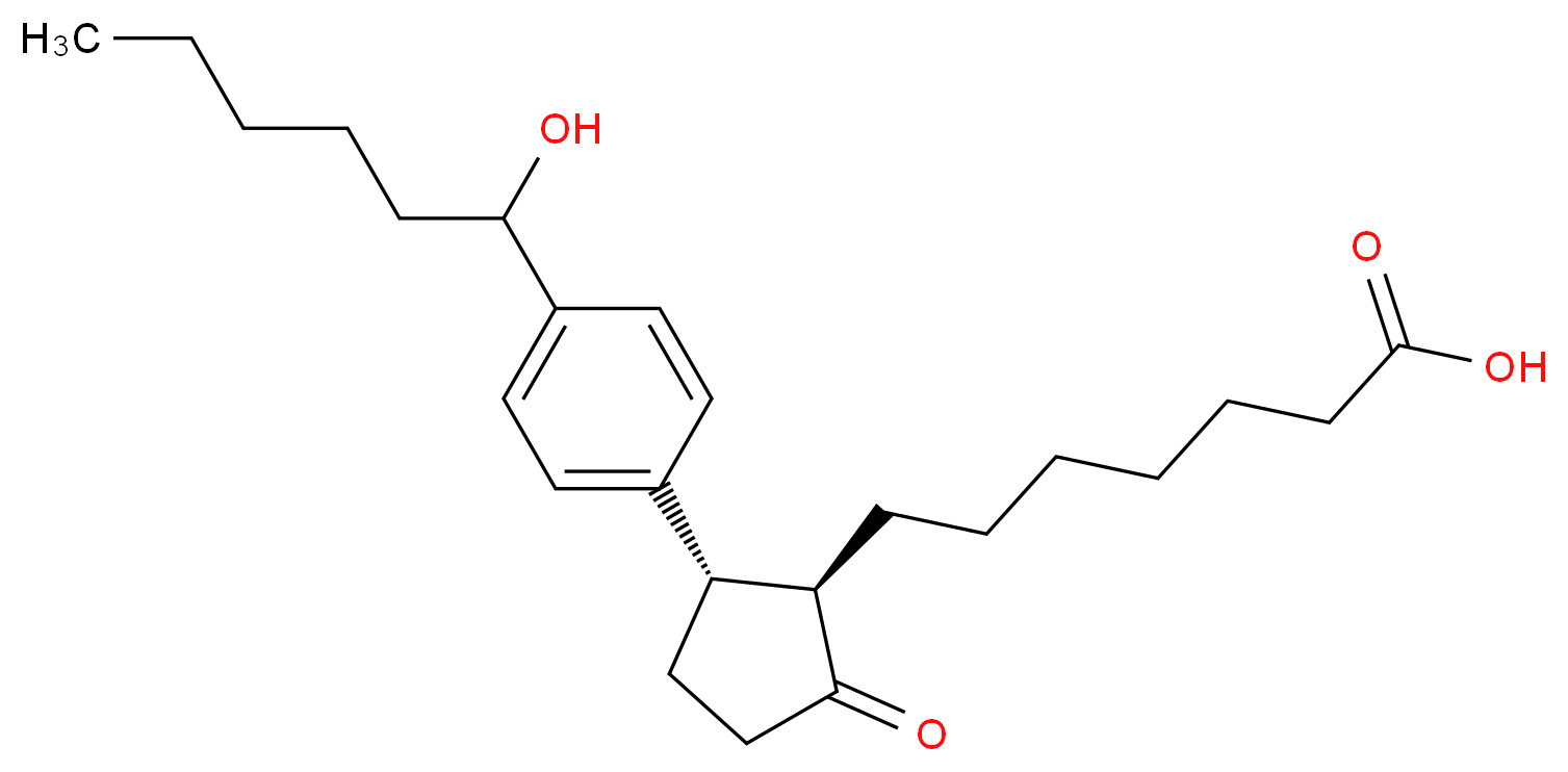 7-[(1R,2S)-2-[4-(1-hydroxyhexyl)phenyl]-5-oxocyclopentyl]heptanoic acid_分子结构_CAS_148436-63-9