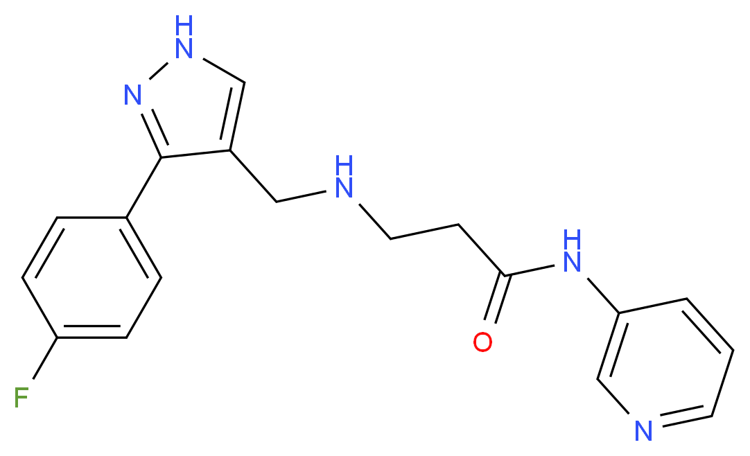 3-({[3-(4-fluorophenyl)-1H-pyrazol-4-yl]methyl}amino)-N-pyridin-3-ylpropanamide_分子结构_CAS_)