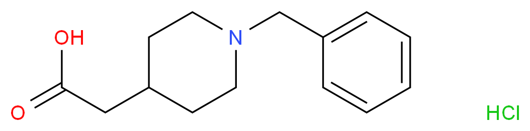 2-(1-benzylpiperidin-4-yl)acetic acid hydrochloride_分子结构_CAS_130927-83-2