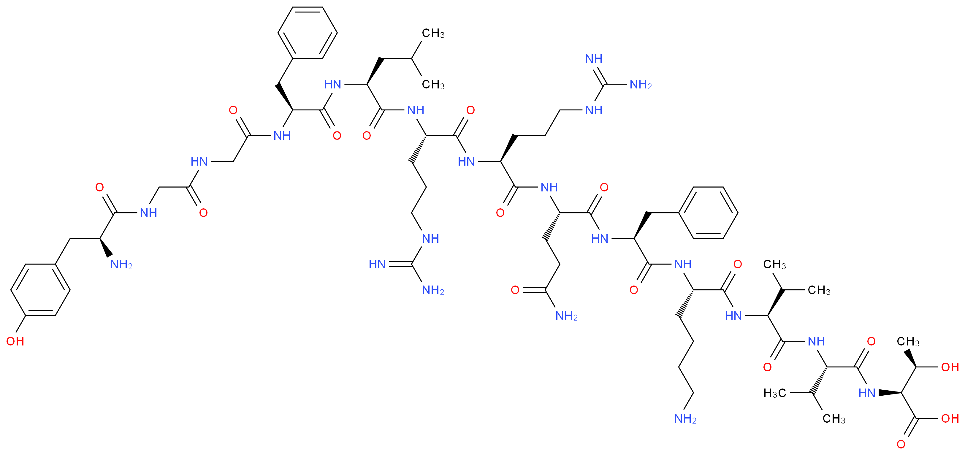 (2S,3R)-2-[(2S)-2-[(2S)-2-[(2S)-6-amino-2-[(2S)-2-[(2S)-2-[(2S)-2-[(2S)-2-[(2S)-2-[(2S)-2-(2-{2-[(2S)-2-amino-3-(4-hydroxyphenyl)propanamido]acetamido}acetamido)-3-phenylpropanamido]-4-methylpentanamido]-5-carbamimidamidopentanamido]-5-carbamimidamidopentanamido]-4-carbamoylbutanamido]-3-phenylpropanamido]hexanamido]-3-methylbutanamido]-3-methylbutanamido]-3-hydroxybutanoic acid_分子结构_CAS_85006-82-2