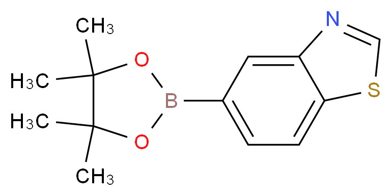 5-(tetramethyl-1,3,2-dioxaborolan-2-yl)-1,3-benzothiazole_分子结构_CAS_1073354-91-2