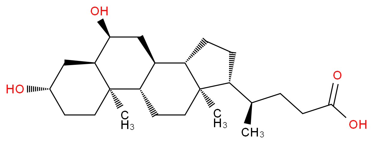 (4R)-4-[(1S,2R,5S,7R,8S,10S,11S,14R,15R)-5,8-dihydroxy-2,15-dimethyltetracyclo[8.7.0.0<sup>2</sup>,<sup>7</sup>.0<sup>1</sup><sup>1</sup>,<sup>1</sup><sup>5</sup>]heptadecan-14-yl]pentanoic acid_分子结构_CAS_570-84-3