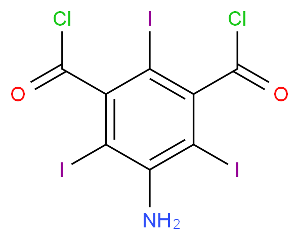 5-amino-2,4,6-triiodobenzene-1,3-dicarbonyl dichloride_分子结构_CAS_37441-29-5