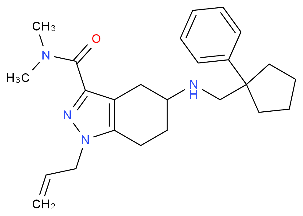 1-allyl-N,N-dimethyl-5-{[(1-phenylcyclopentyl)methyl]amino}-4,5,6,7-tetrahydro-1H-indazole-3-carboxamide_分子结构_CAS_)