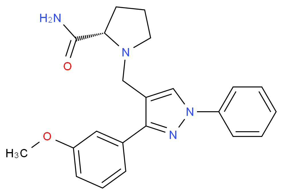 1-{[3-(3-methoxyphenyl)-1-phenyl-1H-pyrazol-4-yl]methyl}-L-prolinamide_分子结构_CAS_)