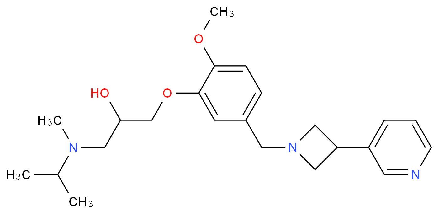 1-[isopropyl(methyl)amino]-3-{2-methoxy-5-[(3-pyridin-3-ylazetidin-1-yl)methyl]phenoxy}propan-2-ol_分子结构_CAS_)