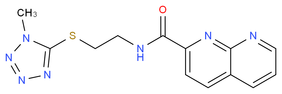 N-{2-[(1-methyl-1H-tetrazol-5-yl)thio]ethyl}-1,8-naphthyridine-2-carboxamide_分子结构_CAS_)