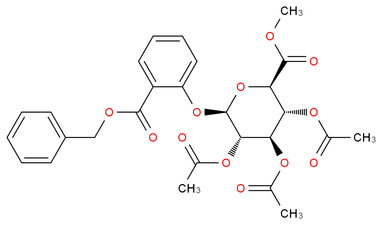 methyl (2R,3R,4R,5S,6R)-3,4,5-tris(acetyloxy)-6-{2-[(benzyloxy)carbonyl]phenoxy}oxane-2-carboxylate_分子结构_CAS_221287-88-3