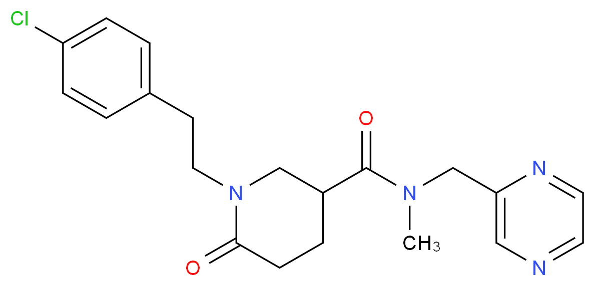 1-[2-(4-chlorophenyl)ethyl]-N-methyl-6-oxo-N-(2-pyrazinylmethyl)-3-piperidinecarboxamide_分子结构_CAS_)