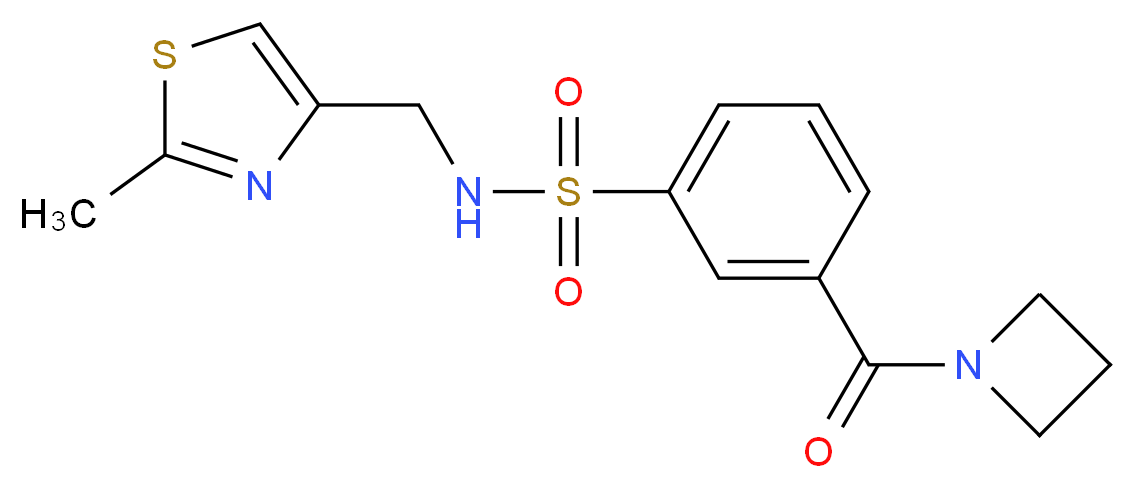 3-(azetidin-1-ylcarbonyl)-N-[(2-methyl-1,3-thiazol-4-yl)methyl]benzenesulfonamide_分子结构_CAS_)