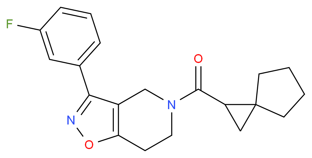 3-(3-fluorophenyl)-5-(spiro[2.4]hept-1-ylcarbonyl)-4,5,6,7-tetrahydroisoxazolo[4,5-c]pyridine_分子结构_CAS_)