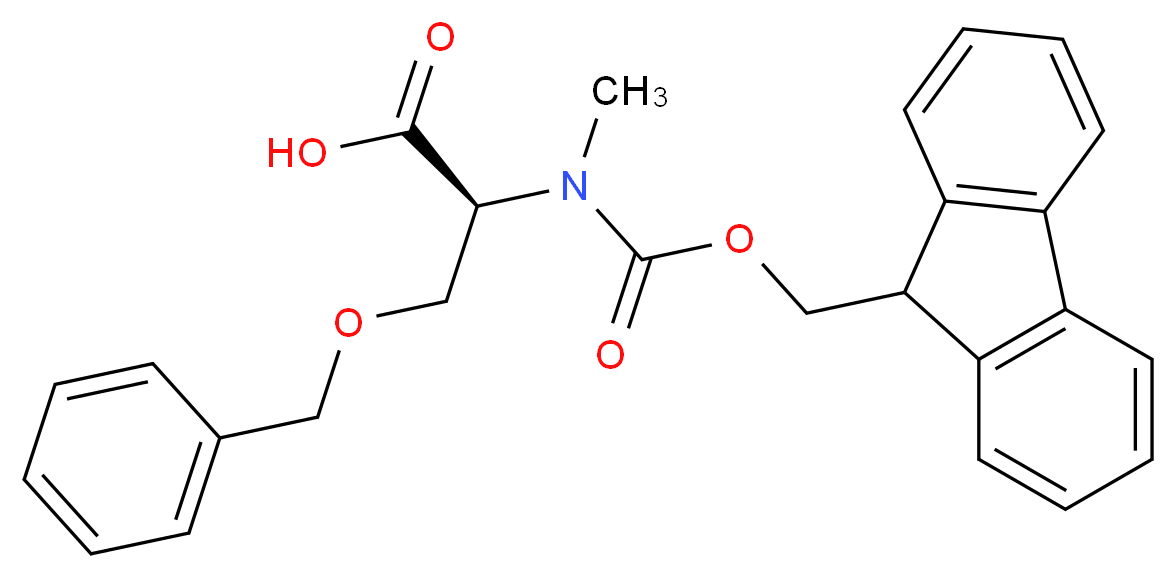 (2S)-3-(benzyloxy)-2-{[(9H-fluoren-9-ylmethoxy)carbonyl](methyl)amino}propanoic acid_分子结构_CAS_84000-14-6