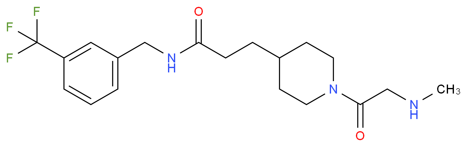 3-[1-(N-methylglycyl)piperidin-4-yl]-N-[3-(trifluoromethyl)benzyl]propanamide_分子结构_CAS_)