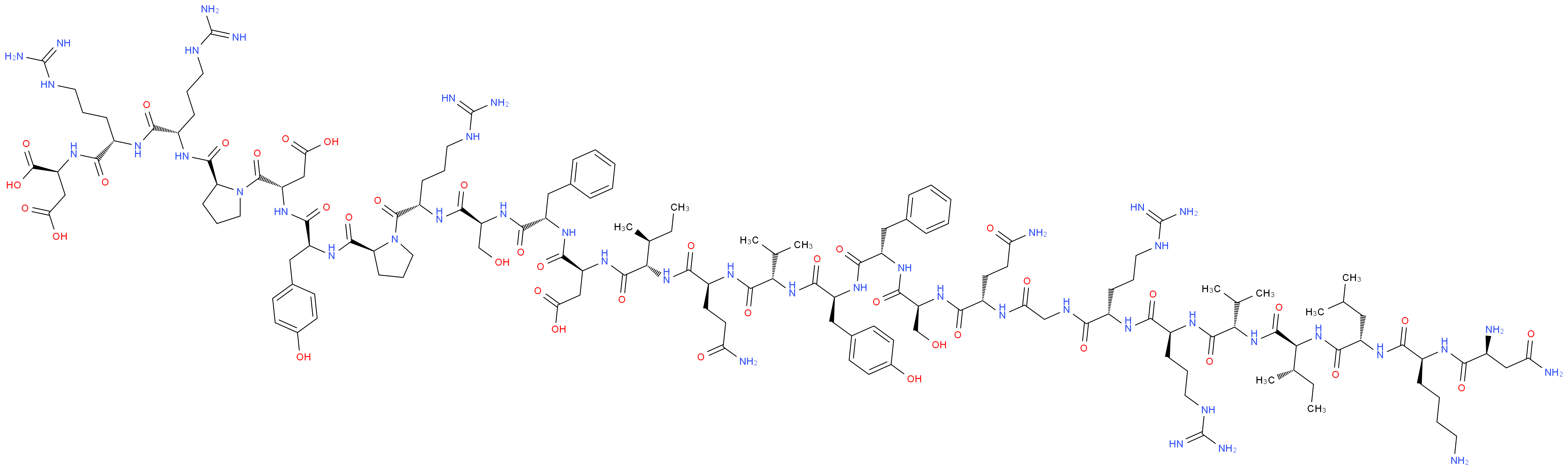 (2S)-2-[(2S)-2-[(2S)-2-{[(2S)-1-[(2S)-2-[(2S)-2-{[(2S)-1-[(2S)-2-[(2S)-2-[(2S)-2-[(2S)-2-[(2S,3S)-2-[(2S)-2-[(2S)-2-[(2S)-2-[(2S)-2-[(2S)-2-[(2S)-2-{2-[(2S)-2-[(2S)-2-[(2S)-2-[(2S,3S)-2-[(2S)-2-[(2S)-6-amino-2-[(2S)-2-amino-3-carbamoylpropanamido]hexanamido]-4-methylpentanamido]-3-methylpentanamido]-3-methylbutanamido]-5-carbamimidamidopentanamido]-5-carbamimidamidopentanamido]acetamido}-4-carbamoylbutanamido]-3-hydroxypropanamido]-3-phenylpropanamido]-3-(4-hydroxyphenyl)propanamido]-3-methylbutanamido]-4-carbamoylbutanamido]-3-methylpentanamido]-3-carboxypropanamido]-3-phenylpropanamido]-3-hydroxypropanamido]-5-carbamimidamidopentanoyl]pyrrolidin-2-yl]formamido}-3-(4-hydroxyphenyl)propanamido]-3-carboxypropanoyl]pyrrolidin-2-yl]formamido}-5-carbamimidamidopentanamido]-5-carbamimidamidopentanamido]butanedioic acid_分子结构_CAS_158053-05-5