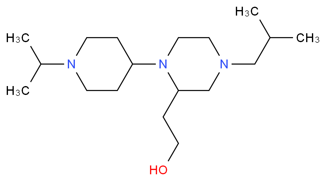 2-[4-isobutyl-1-(1-isopropyl-4-piperidinyl)-2-piperazinyl]ethanol_分子结构_CAS_)