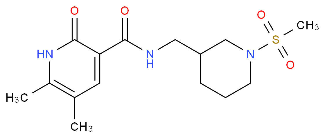 5,6-dimethyl-N-{[1-(methylsulfonyl)-3-piperidinyl]methyl}-2-oxo-1,2-dihydro-3-pyridinecarboxamide_分子结构_CAS_)