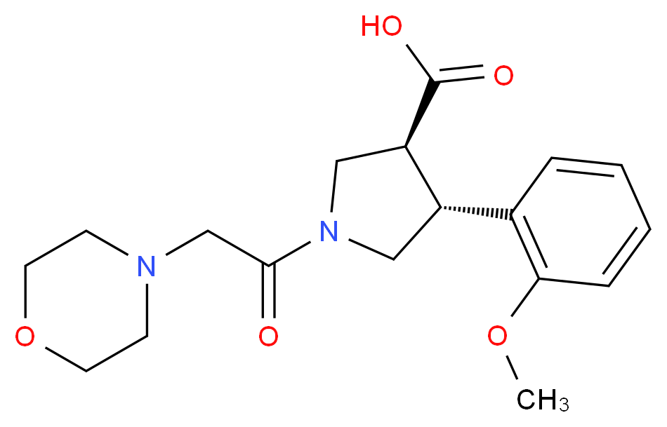 (3S*,4R*)-4-(2-methoxyphenyl)-1-(4-morpholinylacetyl)-3-pyrrolidinecarboxylic acid_分子结构_CAS_)