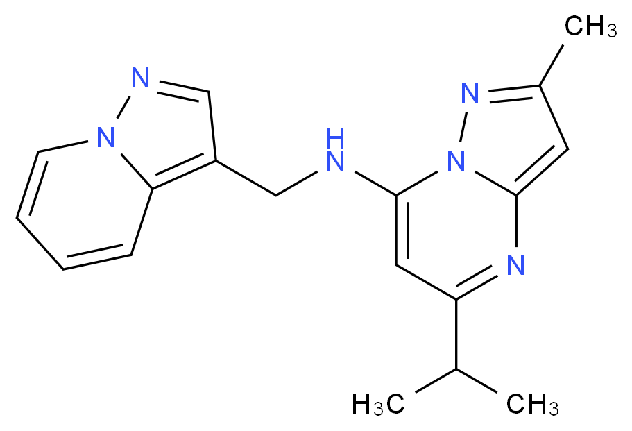 5-isopropyl-2-methyl-N-(pyrazolo[1,5-a]pyridin-3-ylmethyl)pyrazolo[1,5-a]pyrimidin-7-amine_分子结构_CAS_)
