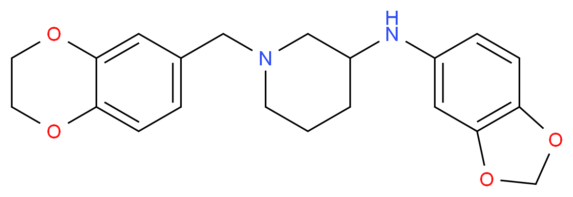 N-1,3-benzodioxol-5-yl-1-(2,3-dihydro-1,4-benzodioxin-6-ylmethyl)-3-piperidinamine_分子结构_CAS_)