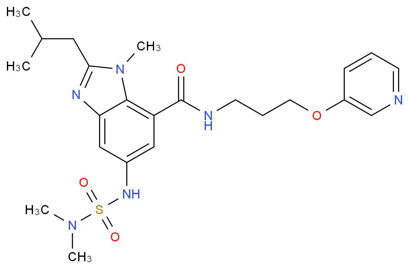 5-{[(dimethylamino)sulfonyl]amino}-2-isobutyl-1-methyl-N-[3-(3-pyridinyloxy)propyl]-1H-benzimidazole-7-carboxamide_分子结构_CAS_)