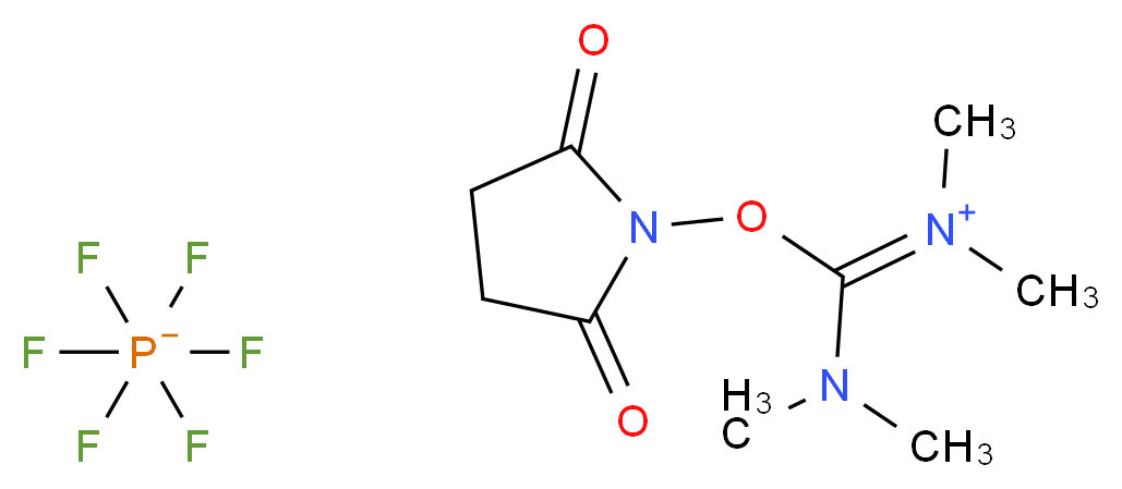 [(dimethylamino)[(2,5-dioxopyrrolidin-1-yl)oxy]methylidene]dimethylazanium; hexafluoro-$l^{5}-phosphanuide_分子结构_CAS_265651-18-1