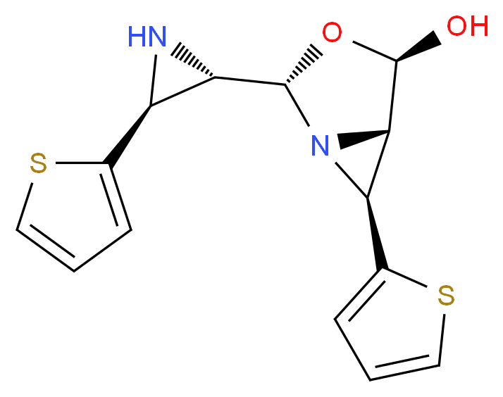 (2S,4R,5S,6S)-6-(thiophen-2-yl)-2-[(2S,3S)-3-(thiophen-2-yl)aziridin-2-yl]-3-oxa-1-azabicyclo[3.1.0]hexan-4-ol_分子结构_CAS_919101-27-2