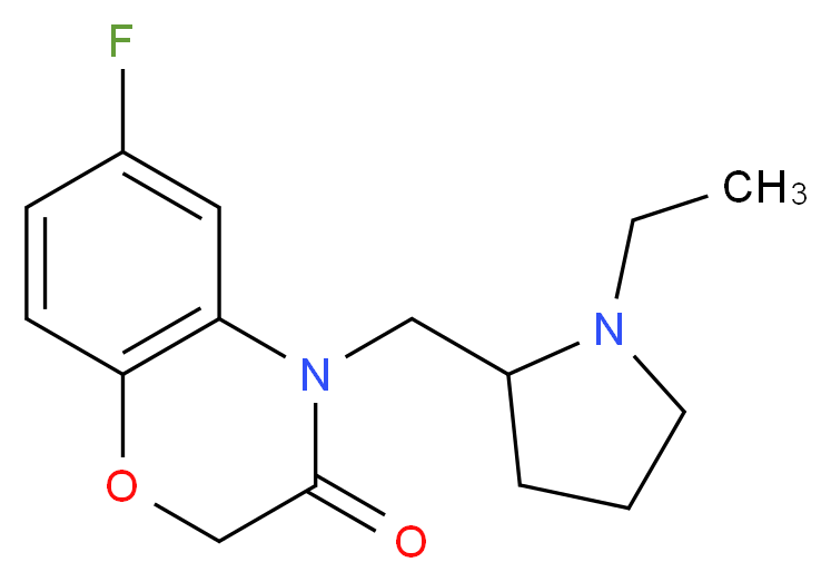 4-[(1-ethylpyrrolidin-2-yl)methyl]-6-fluoro-2H-1,4-benzoxazin-3(4H)-one_分子结构_CAS_)