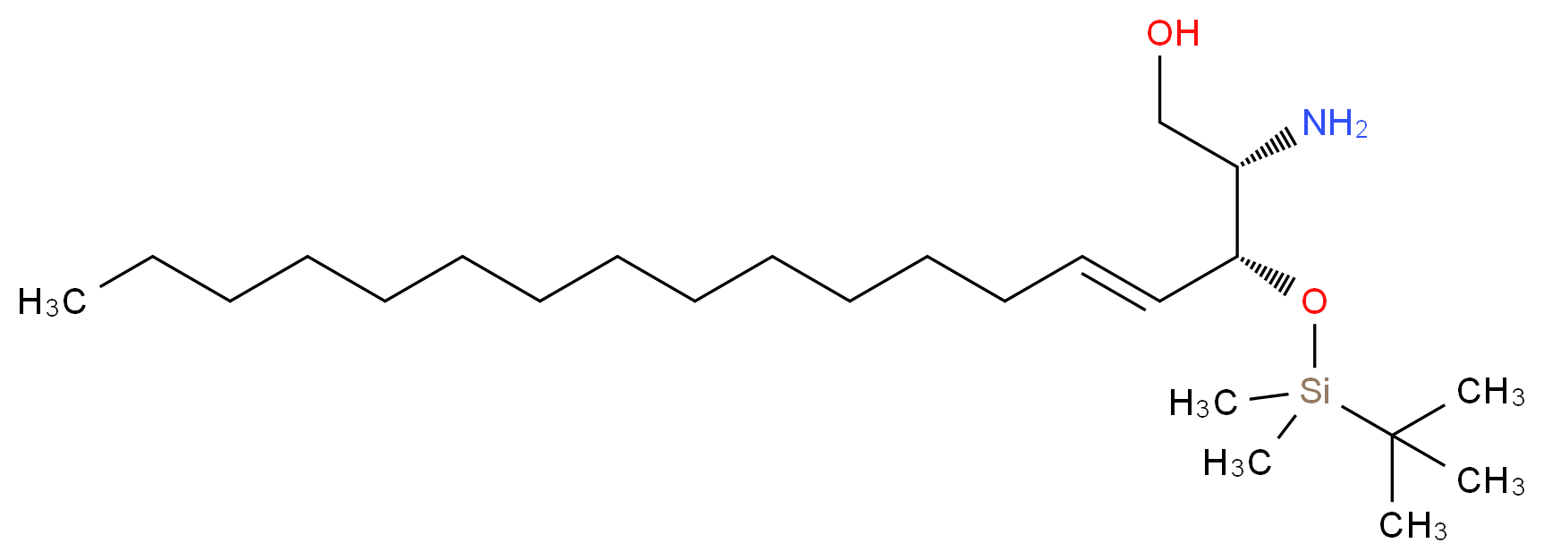 (2S,3R,4E)-2-amino-3-[(tert-butyldimethylsilyl)oxy]octadec-4-en-1-ol_分子结构_CAS_137905-29-4