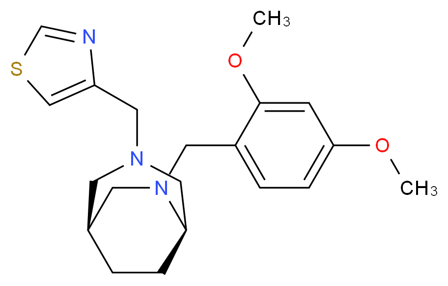 (1S*,5R*)-6-(2,4-dimethoxybenzyl)-3-(1,3-thiazol-4-ylmethyl)-3,6-diazabicyclo[3.2.2]nonane_分子结构_CAS_)