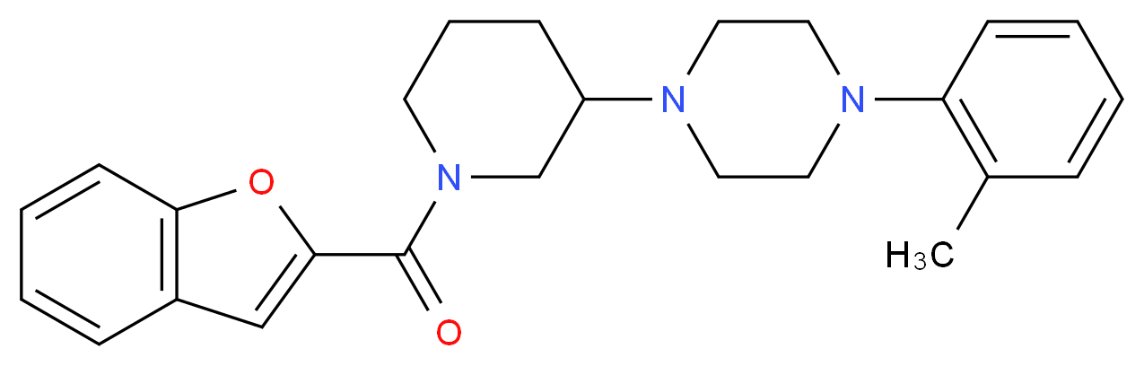 1-[1-(1-benzofuran-2-ylcarbonyl)-3-piperidinyl]-4-(2-methylphenyl)piperazine_分子结构_CAS_)