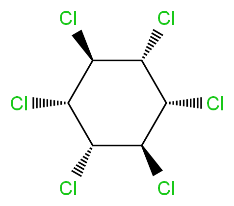 (1R,2S,3r,4R,5S,6r)-1,2,3,4,5,6-hexachlorocyclohexane_分子结构_CAS_58-89-9