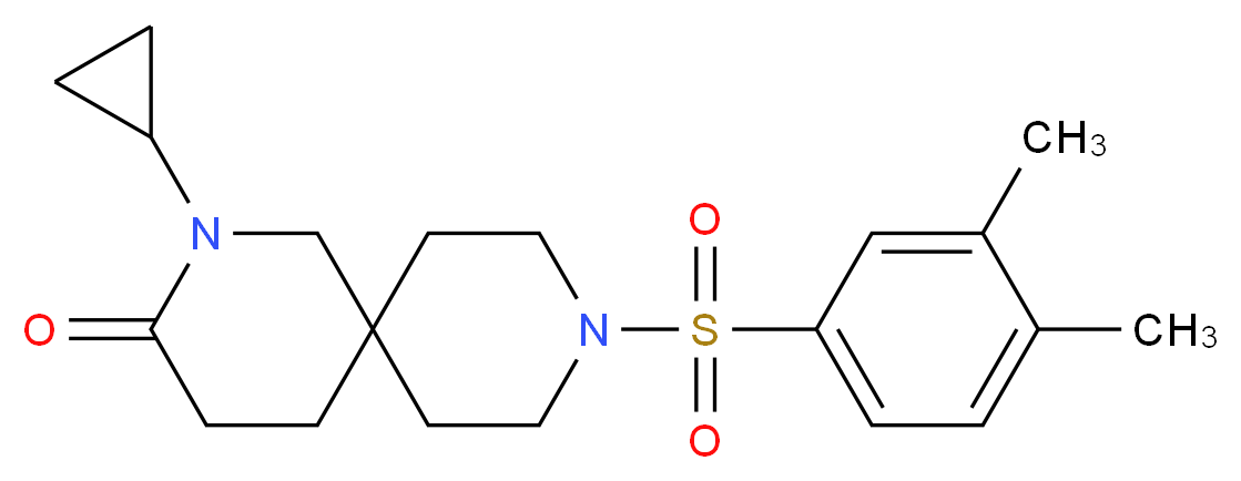 2-cyclopropyl-9-[(3,4-dimethylphenyl)sulfonyl]-2,9-diazaspiro[5.5]undecan-3-one_分子结构_CAS_)