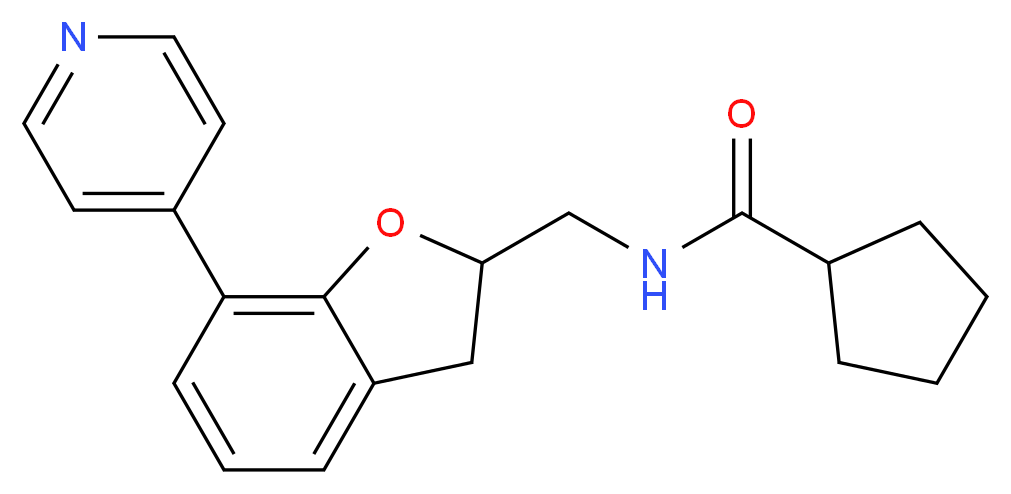 N-{[7-(4-pyridinyl)-2,3-dihydro-1-benzofuran-2-yl]methyl}cyclopentanecarboxamide_分子结构_CAS_)
