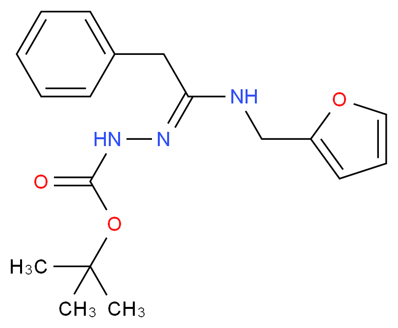 N'-[1-[(Furan-2-ylmethyl)amino]2-phenylethylidene] hydrazinecarboxylic acid tert-butyl ester_分子结构_CAS_)