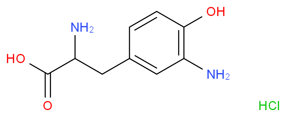 2-amino-3-(3-amino-4-hydroxyphenyl)propanoic acid hydrochloride_分子结构_CAS_23279-22-3