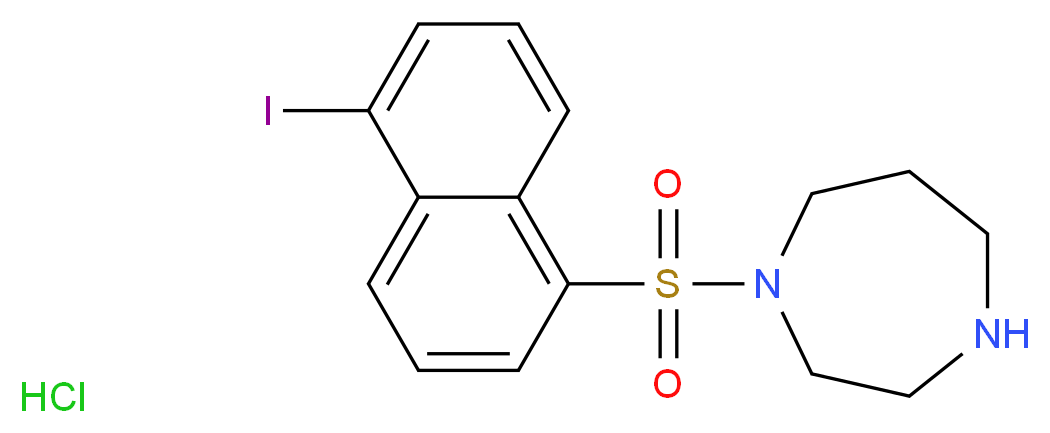 1-(5-Iodonaphthalene-1-sulfonyl)-1H-hexahydro-1,4 -diazepine, Hydrochloride_分子结构_CAS_110448-33-4)