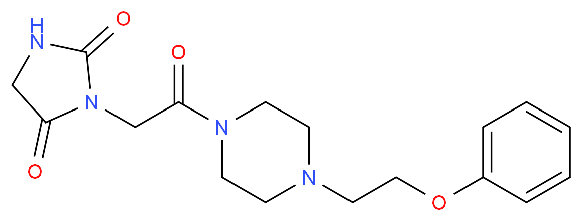 3-{2-oxo-2-[4-(2-phenoxyethyl)-1-piperazinyl]ethyl}-2,4-imidazolidinedione_分子结构_CAS_)