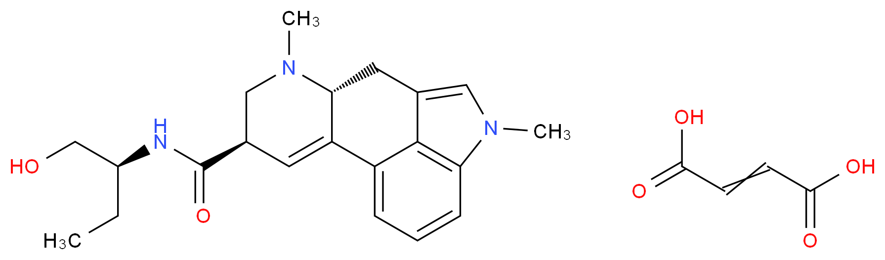 (4R,7R)-N-[(2S)-1-hydroxybutan-2-yl]-6,11-dimethyl-6,11-diazatetracyclo[7.6.1.0<sup>2</sup>,<sup>7</sup>.0<sup>1</sup><sup>2</sup>,<sup>1</sup><sup>6</sup>]hexadeca-1(16),2,9,12,14-pentaene-4-carboxamide; but-2-enedioic acid_分子结构_CAS_129-49-7