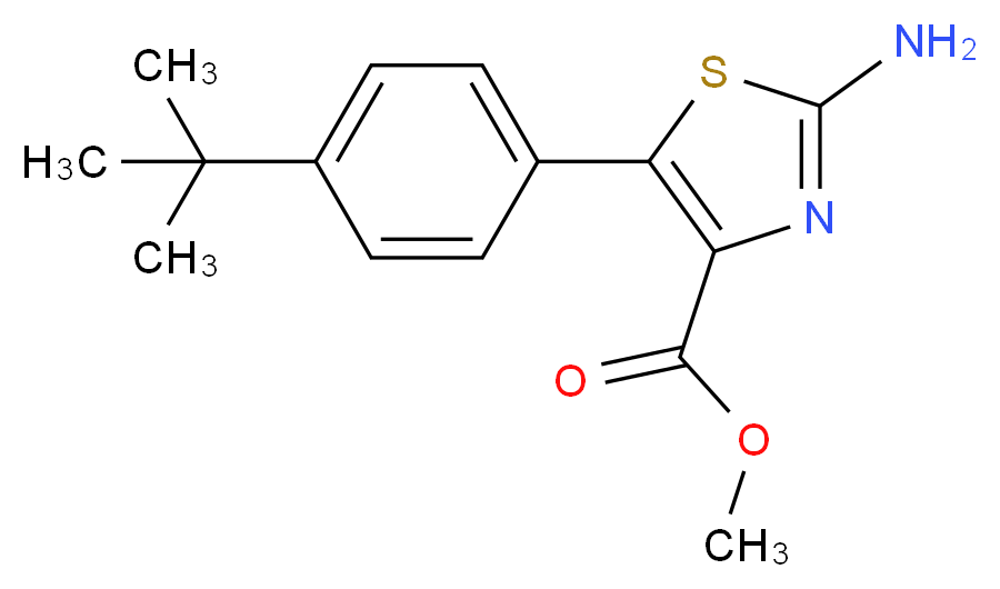 Methyl 2-amino-5-[4-(tert-butyl)phenyl]-1,3-thiazole-4-carboxylate_分子结构_CAS_)