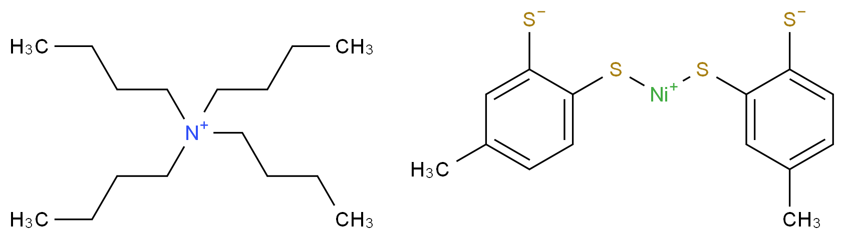 [(4-methyl-2-sulfanidylphenyl)sulfanyl][(5-methyl-2-sulfanidylphenyl)sulfanyl]nickelylium; tetrabutylazanium_分子结构_CAS_15492-42-9