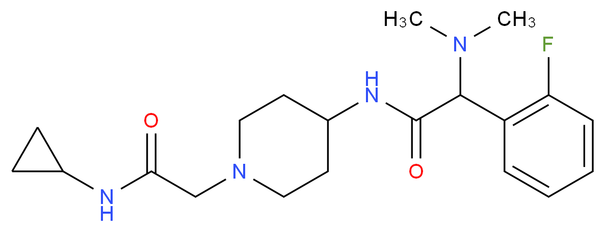 N-{1-[2-(cyclopropylamino)-2-oxoethyl]-4-piperidinyl}-2-(dimethylamino)-2-(2-fluorophenyl)acetamide_分子结构_CAS_)