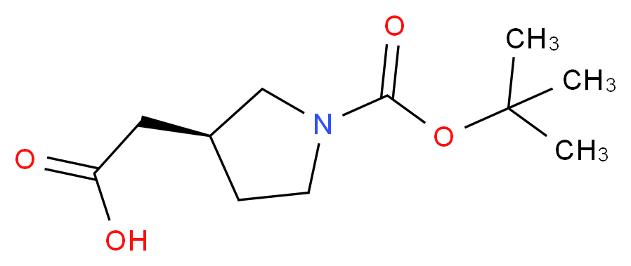 (S)-2-(1-(tert-butoxycarbonyl)pyrrolidin-3-yl)acetic acid_分子结构_CAS_204688-61-9)